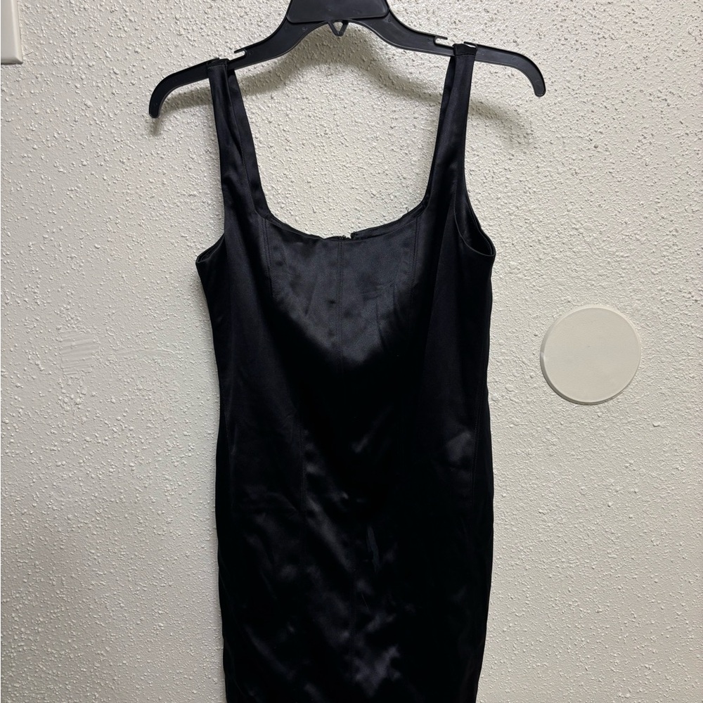 Elegant Black Satin Dress